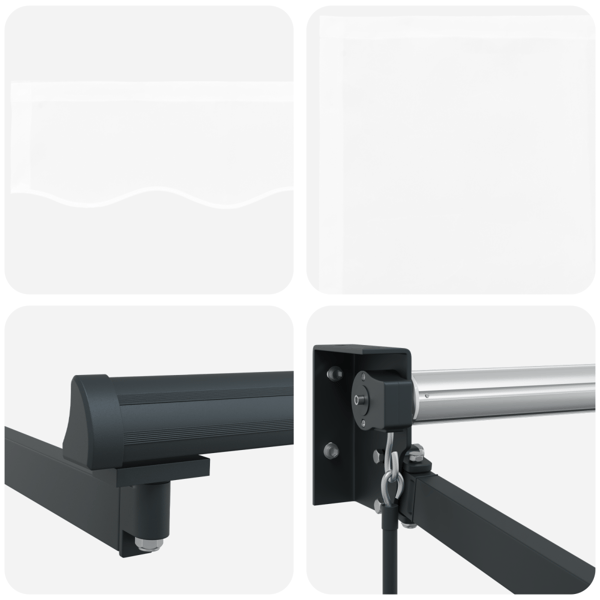 Markis Vit 500 × 300 cm Polyester och metall