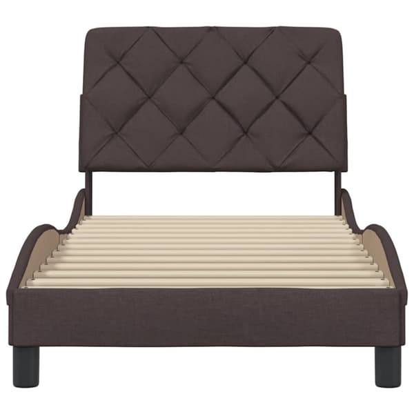 Bed Frame without Mattress Dark Brown 80x200 cm Fabric