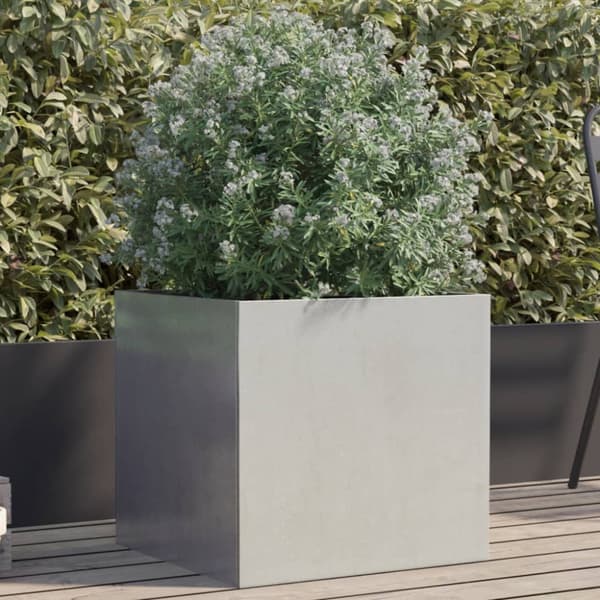 Odlingslåda silver 49x47x46 cm rostfritt stål