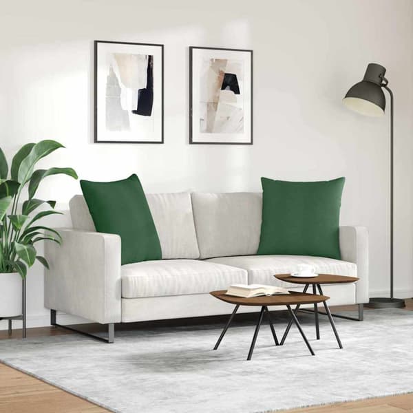 Sofakuddar 2 pcs Mörkgrön 80 x 80 cm Kordread tyg
