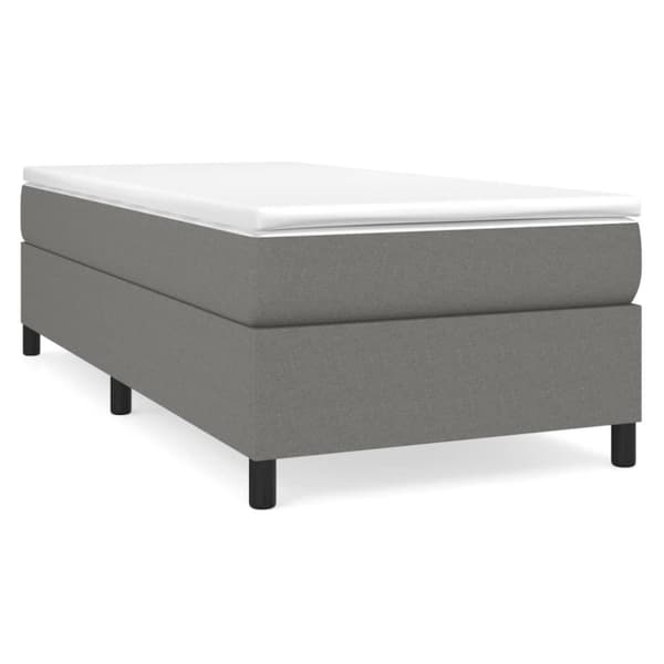 Boxspring-sängram mörkgrå 90x200 cm tyg