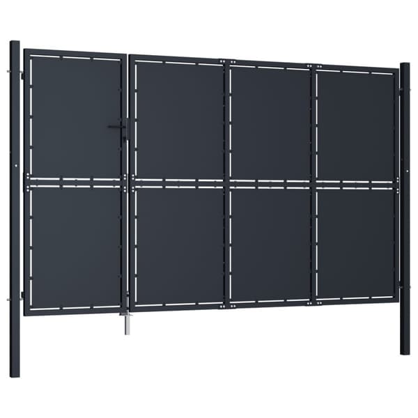 Trädgårdsgrind stål 350x200 cm antracit