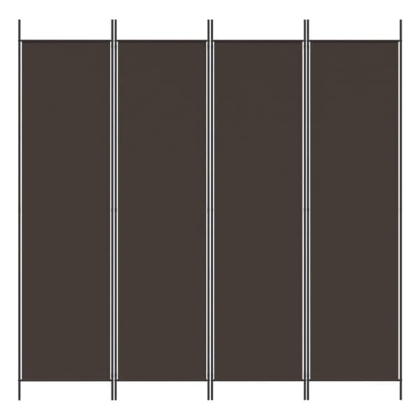 Rumsavdelare 4 paneler brun 200x200 cm tyg