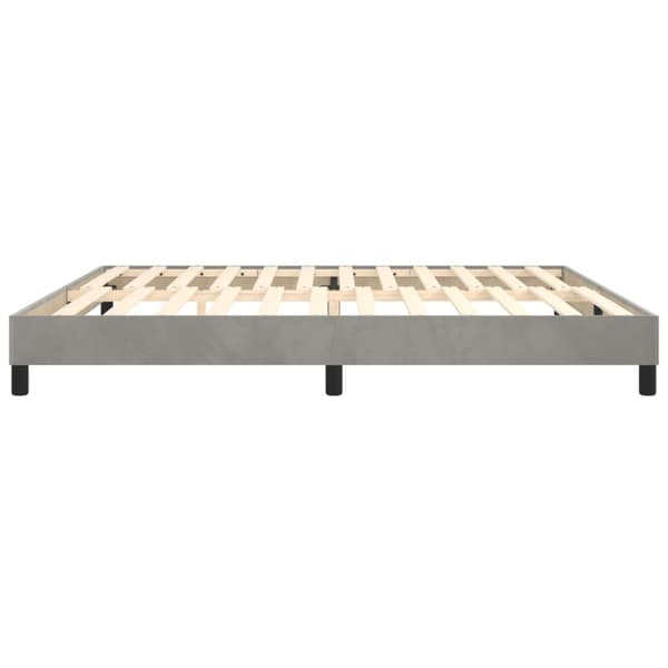 Boxspring-sängram ljusgrå 200x200 cm sammet