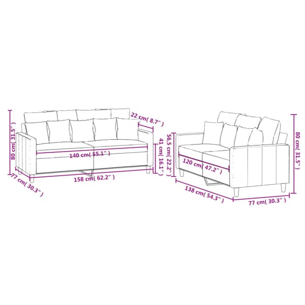 Soffgrupp med dynor 2 delar Mörkgrå sammet