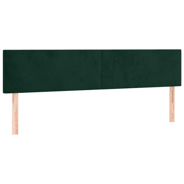 Ramsäng med madrass mörkgrön 160x200 cm sammet