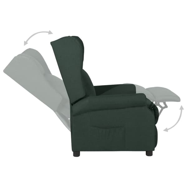 Reclinerfåtölj mörkgrön tyg