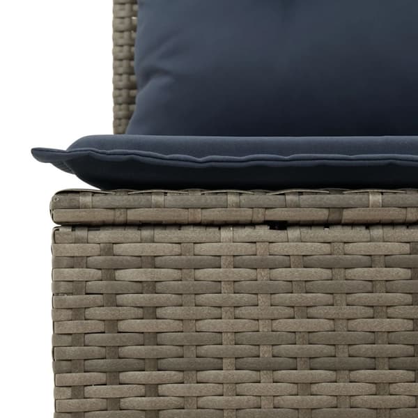 9 delar trädgårdssoffgrupp med dynor grå polyrotting
