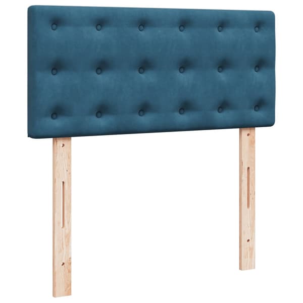 Ramsäng med madrass mörkblå 80x200 cm sammet