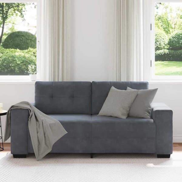 Loveseat soffa mörkgrå 180x77x82 cm sammet