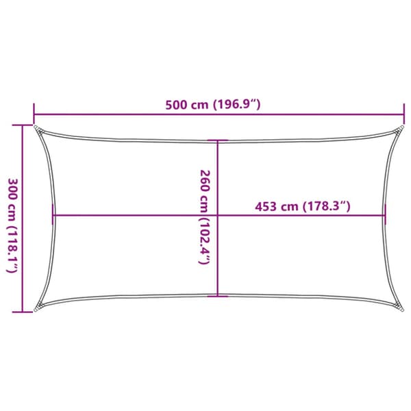 Solsegel sandfärgat 5x3 m 100% polyesteroxford
