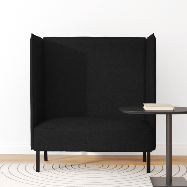 Hög Ryggsoffa 101cm Svart tyg