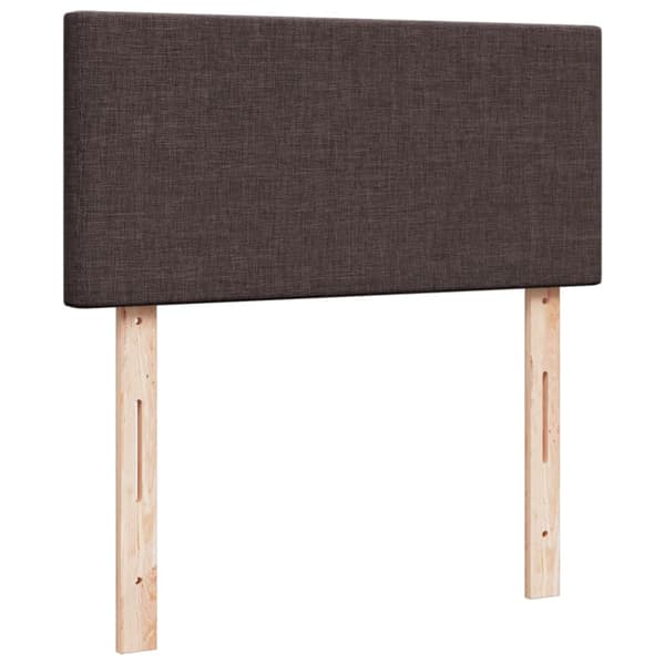Ramsäng med madrass mörkbrun 90x200 cm tyg
