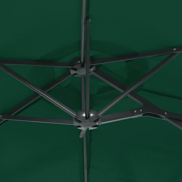 Trädgårdsparasoll dubbelt grön 316x145 cm