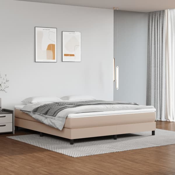 Boxspring-sängram cappuccino 180x200 cm konstläder