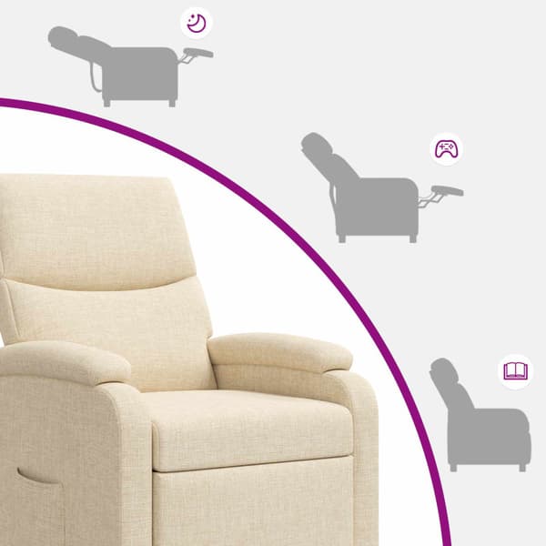 Recliner Gräddvit Tyg