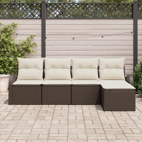 Trädgårdsoffset 5 pcs Brun konstrotting