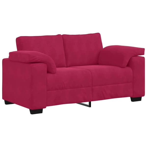 Tvåsitssoffa vinröd 160x77x82 cm sammet