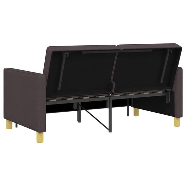 Pull Out Sofa Bed Mörkbrun Tyg