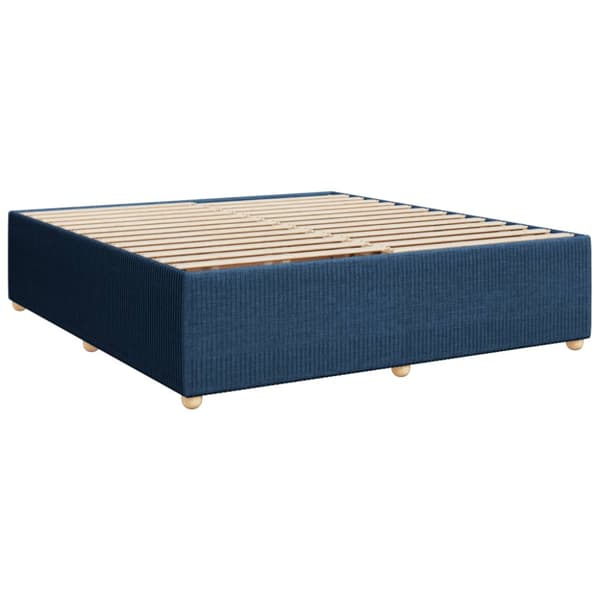 Ramsäng med madrass blå 200x200 cm tyg