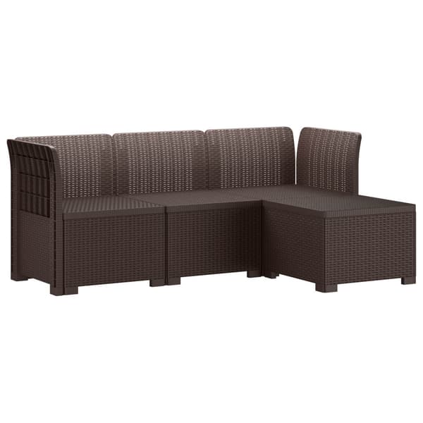 4-sits Trädgårdsoffa Rattan Look PP Brun