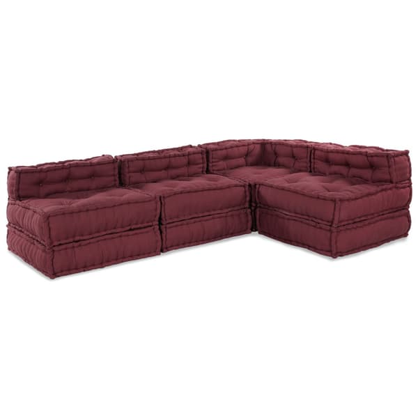 Modulsofa enhet 4 pcs Bordeaux Tyg