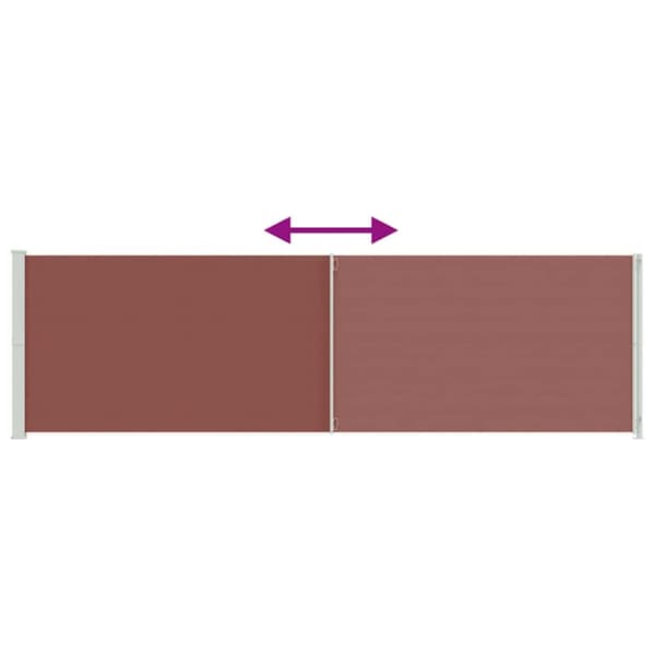 Infällbar sidomarkis 180x600 cm brun