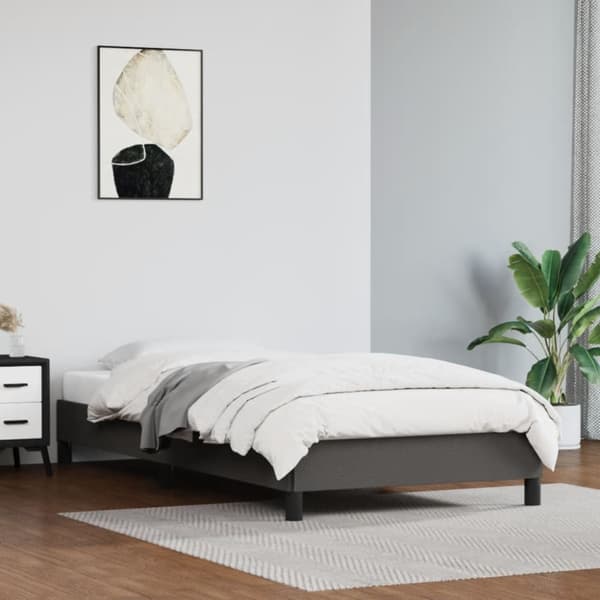 Sängram grå 90x190 cm konstläder