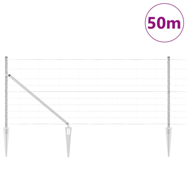 Stängselstolpe Galvaniserad 50 x 1 m Stål