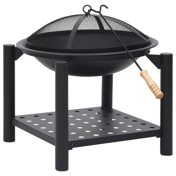 Eldstad med eldgaffel 54x54x55 cm stål