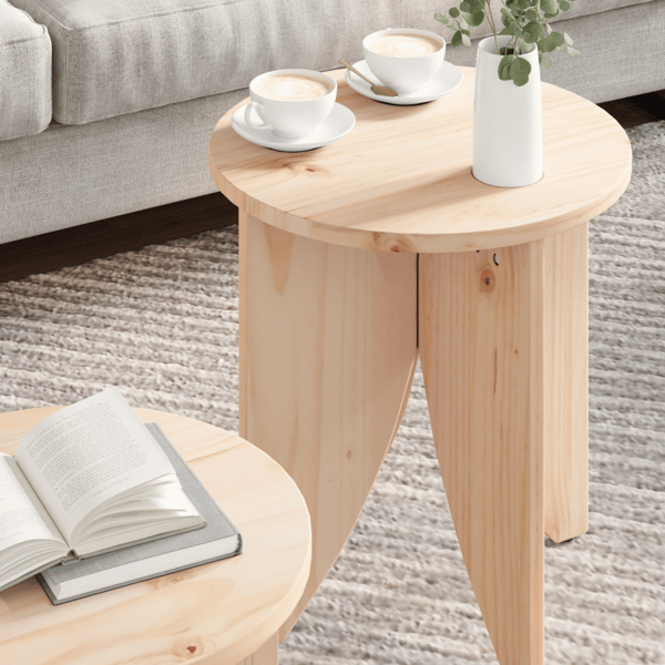 Kaffeebord 2 pcs Naturfärg