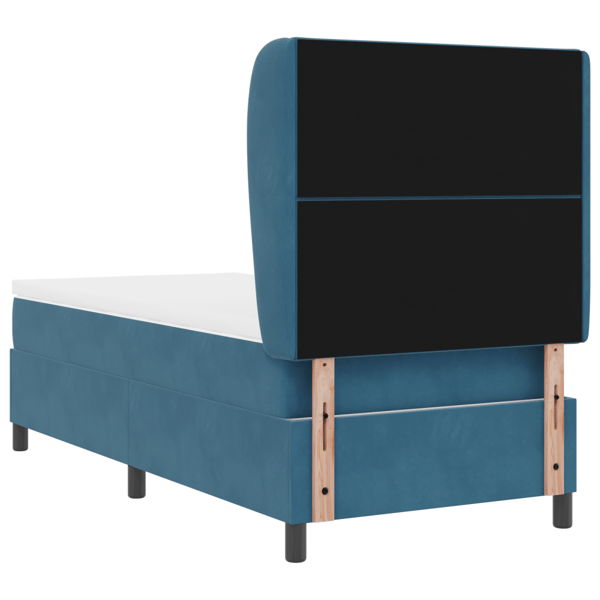 Bäddfjäder med madrass Mörkblå 200 x 90 cm Sammet