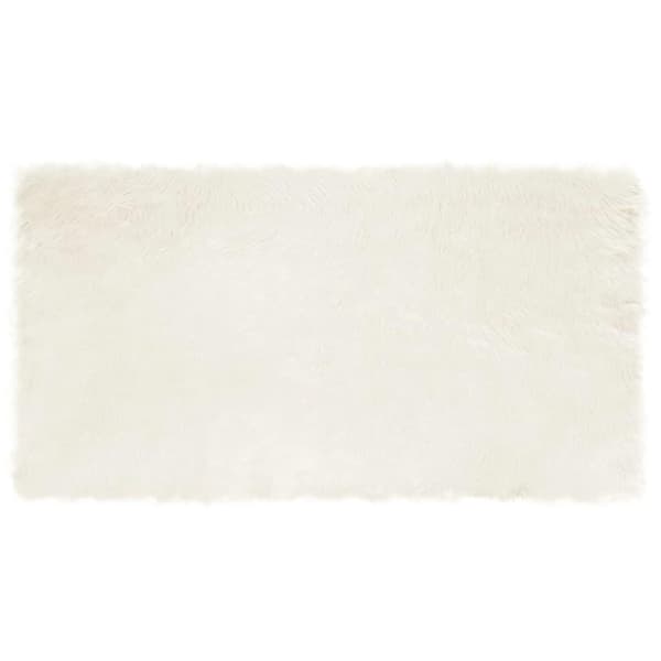 Fuskfäll matta TAFALLA Vit 80 x 150 cm Polyester