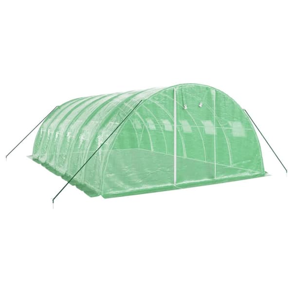 Växthus med stålram grön 24 m² 6x4x2 m