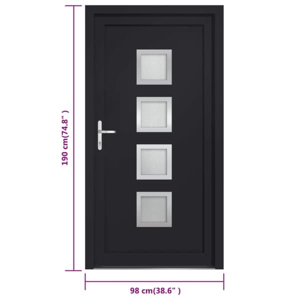 Ytterdörr antracit 98x190 cm PVC