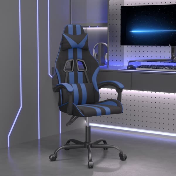Gamingstol svart och blå konstläder