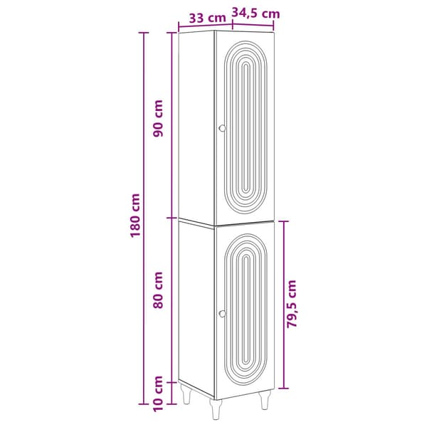 Skåpset 2 pcs Sonoma-ek Konstruerat trä