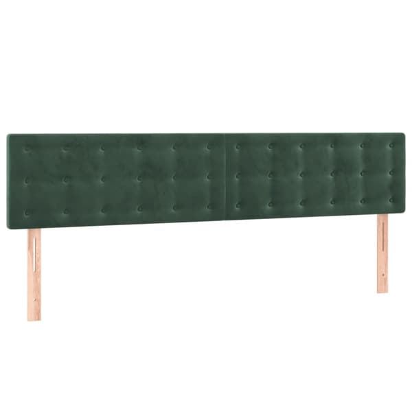 Ramsäng med madrass & LED mörkgrön 120x190 cm sammet