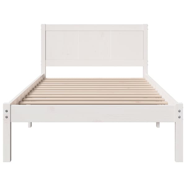 Sängram Vit 90 x 190 cm Massivt tallträ