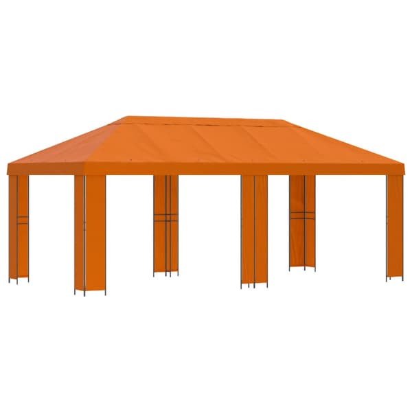 Trädgårdsgazebo 6 x 3 m Orange Polyester och Stål 190
