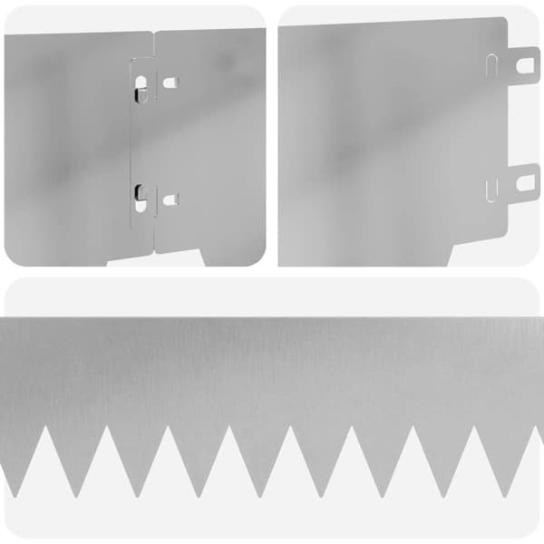 Kant för gräsmatta 10 pcs 103 x 15 cm metall Silver