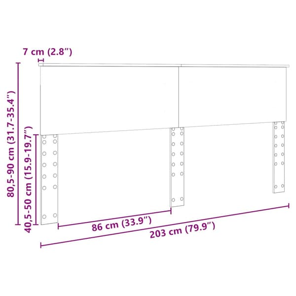 Huvudgavel Vit 90 cm Konstruerat trä