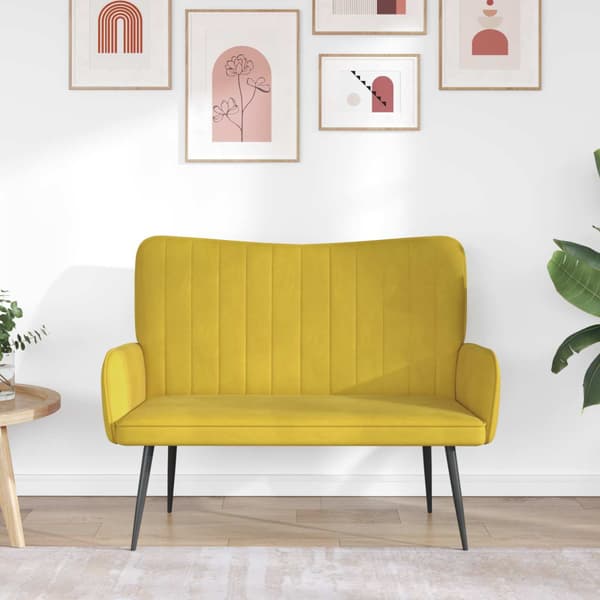 Tvåsitssoffa Gul 115 x 61 x 87 cm Sammet