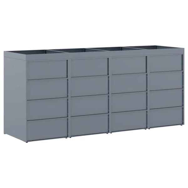 Förvaring för 4 soptunnor Ljusgrå 272 x 77,5 x 121,5 cm