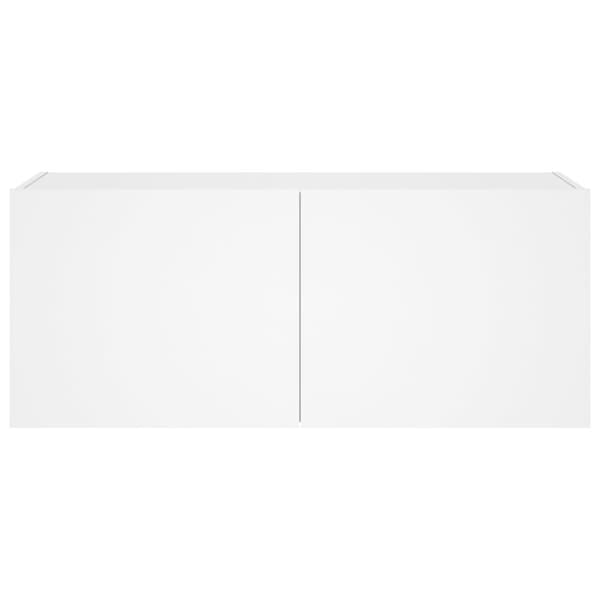 Väggmonterad tv-bänk LED vit 100x35x41 cm
