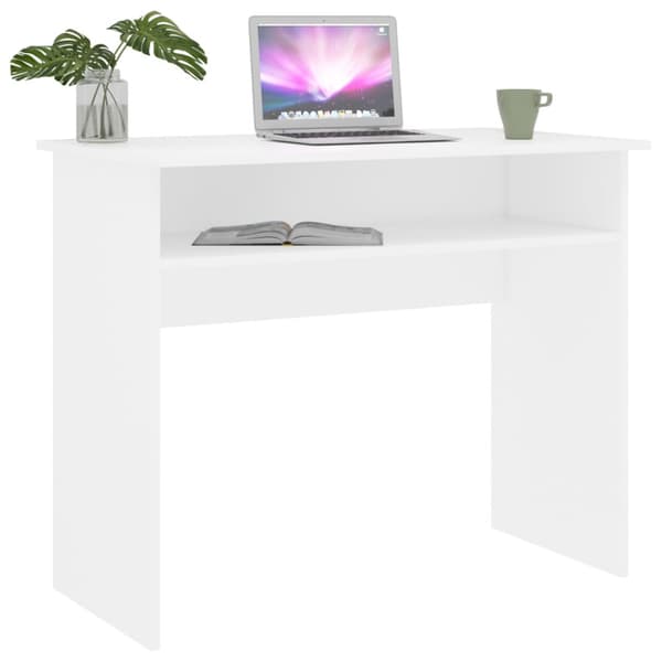 Skrivbord vit 90x50x74 cm konstruerat trä