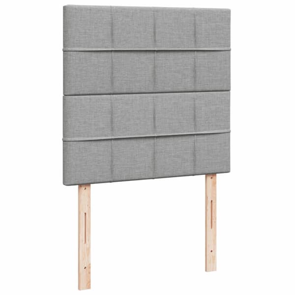 Ramsäng med madrass ljusgrå 100x200 cm tyg
