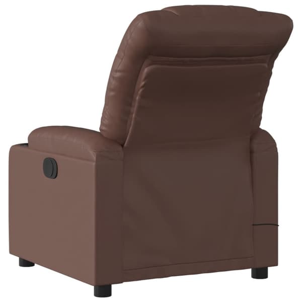 Elektrisk massagefåtölj brun konstläder