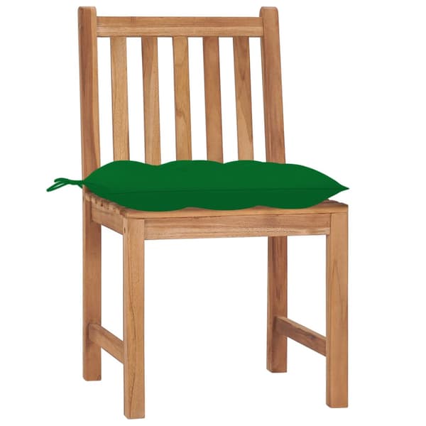 Trädgårdsstolar 2 st med dynor massiv teak