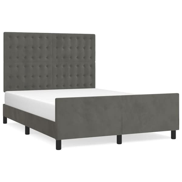 Sängram utan madrass mörkgrå 140x200 cm sammet